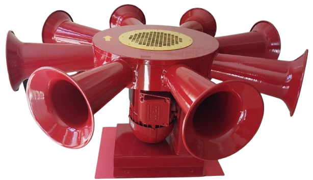 SIRENE ELETROMECÂNICA SOM MULTIDIRECIONAL COM 8 TROMBETAS